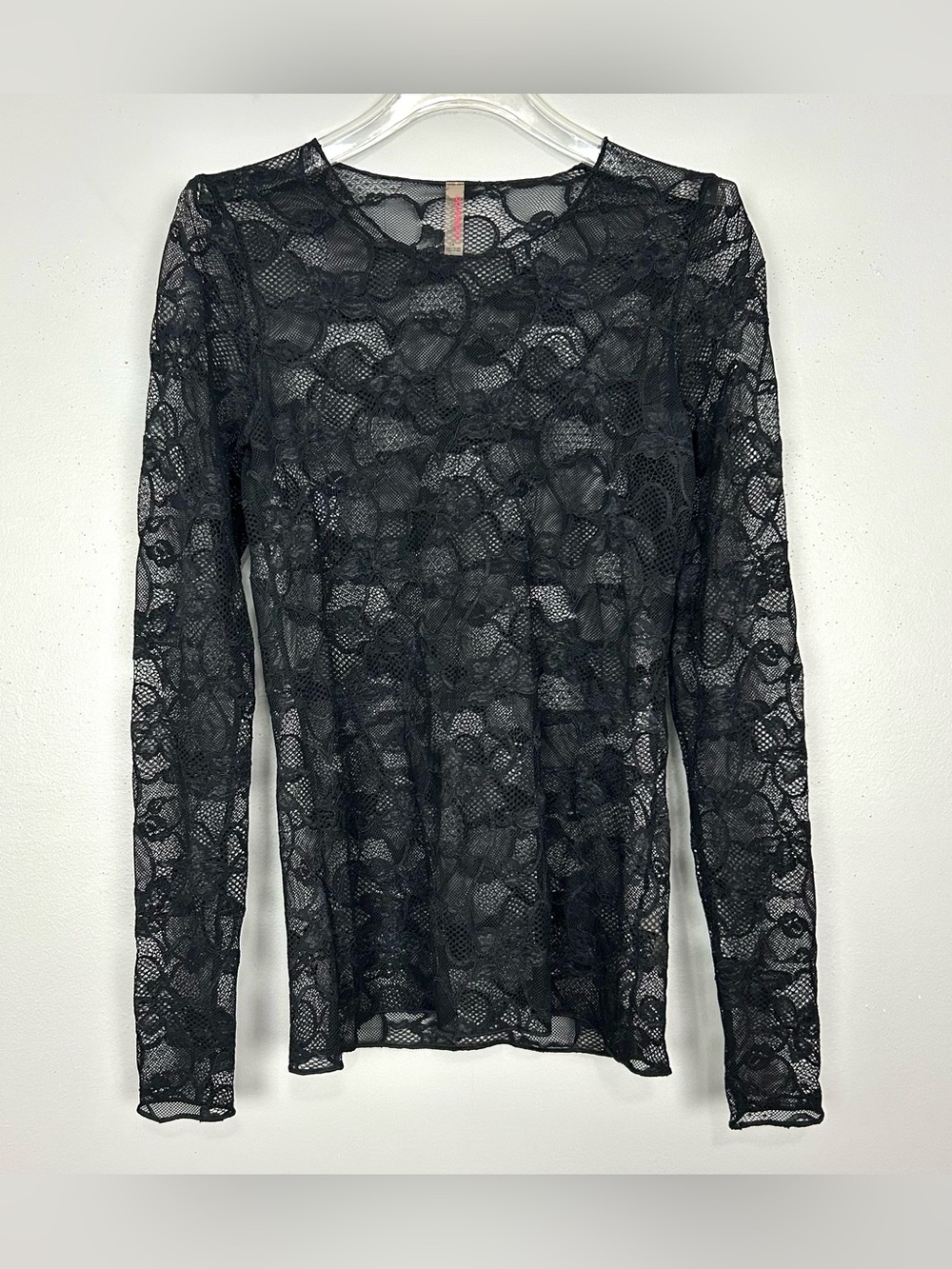 Commando Sheer Lace Top Women’s Size L Long Sleeve Floral Lingerie Sexy Layering